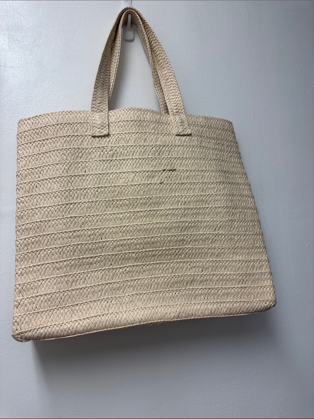 Neutral Straw Tote with Pink "OUT OF OFFICE" Embroidery Bag.Enjoy your summer 🏖️ - Picture 3 of 9